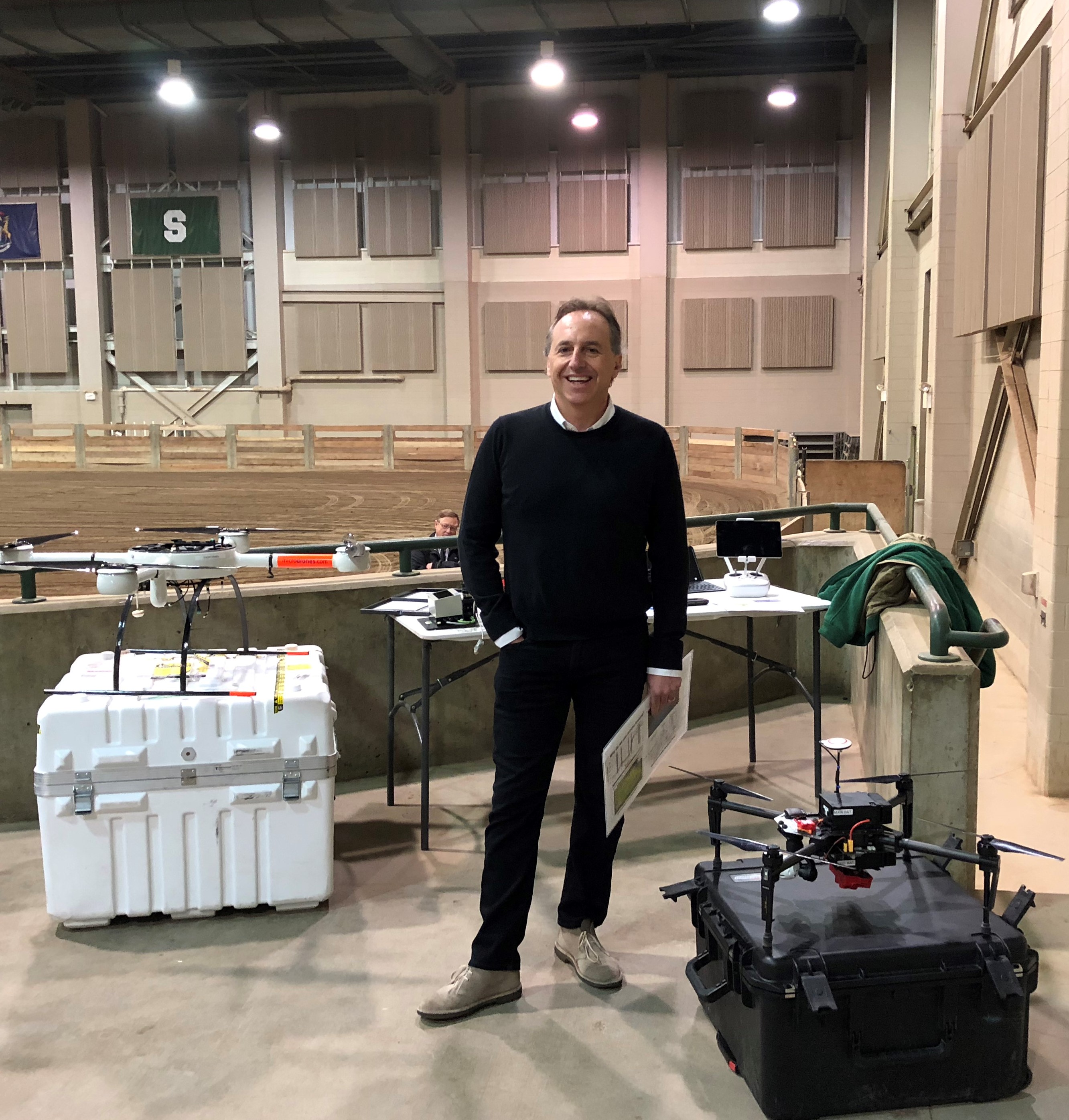 Bruno giving a drone demonstration for U.S. Secretary of Agriculture Sonny Perdue