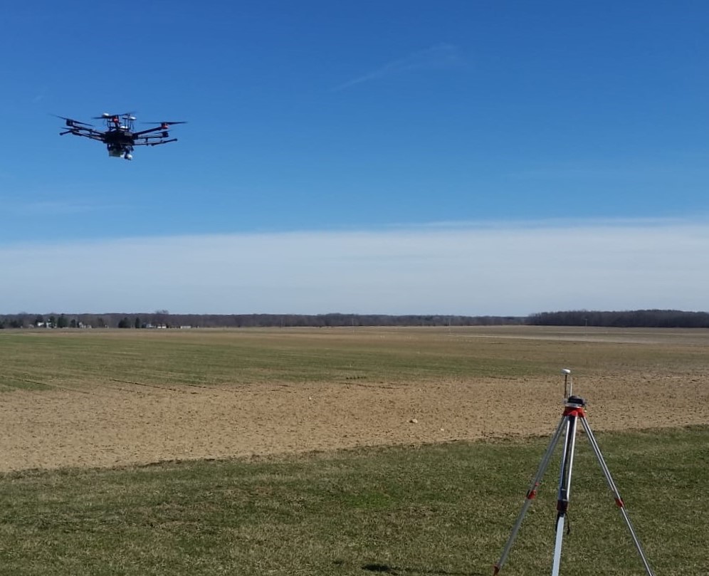 DJI M600 flying with the RTK GPS system