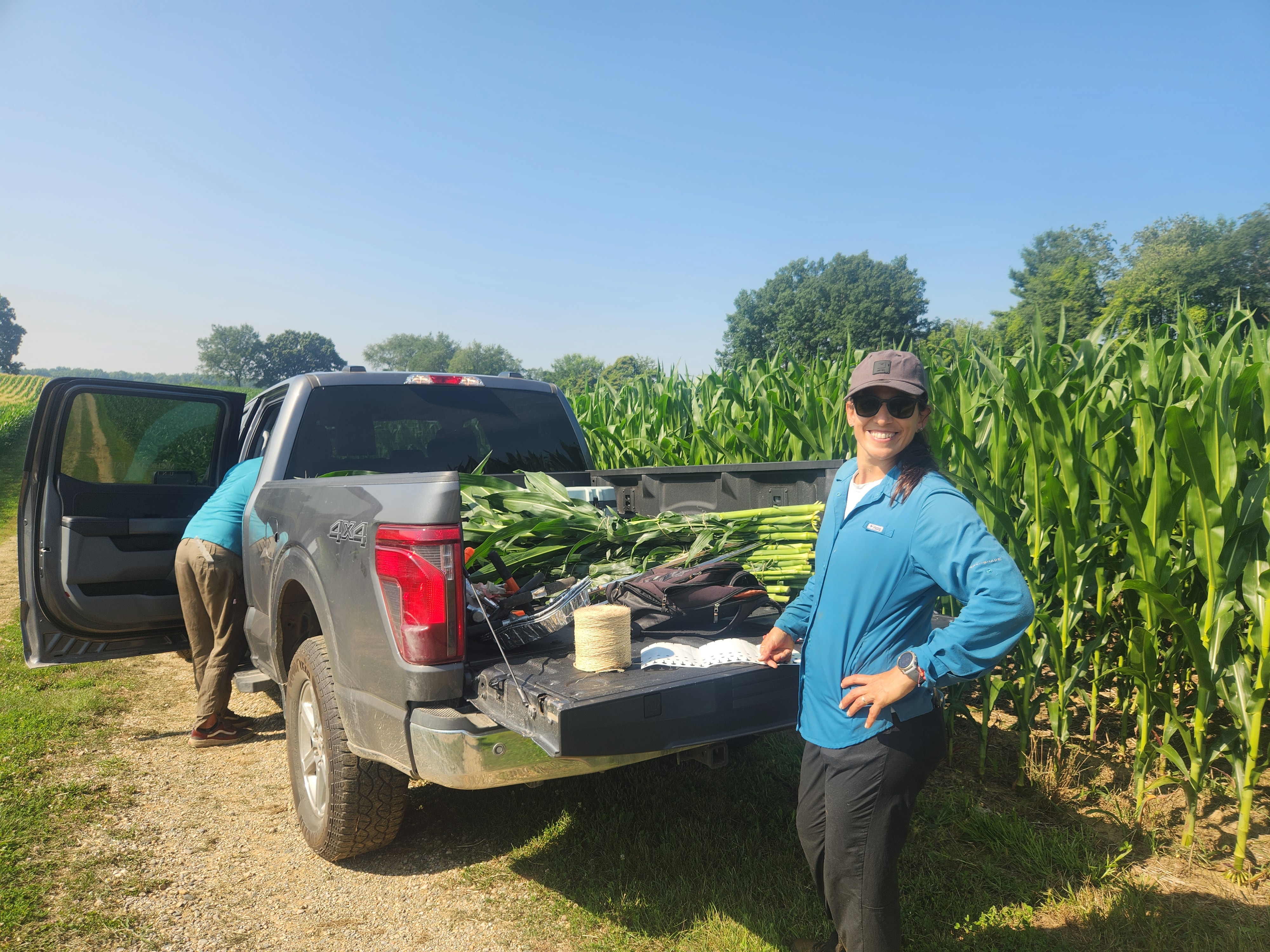 Susana with corn samples